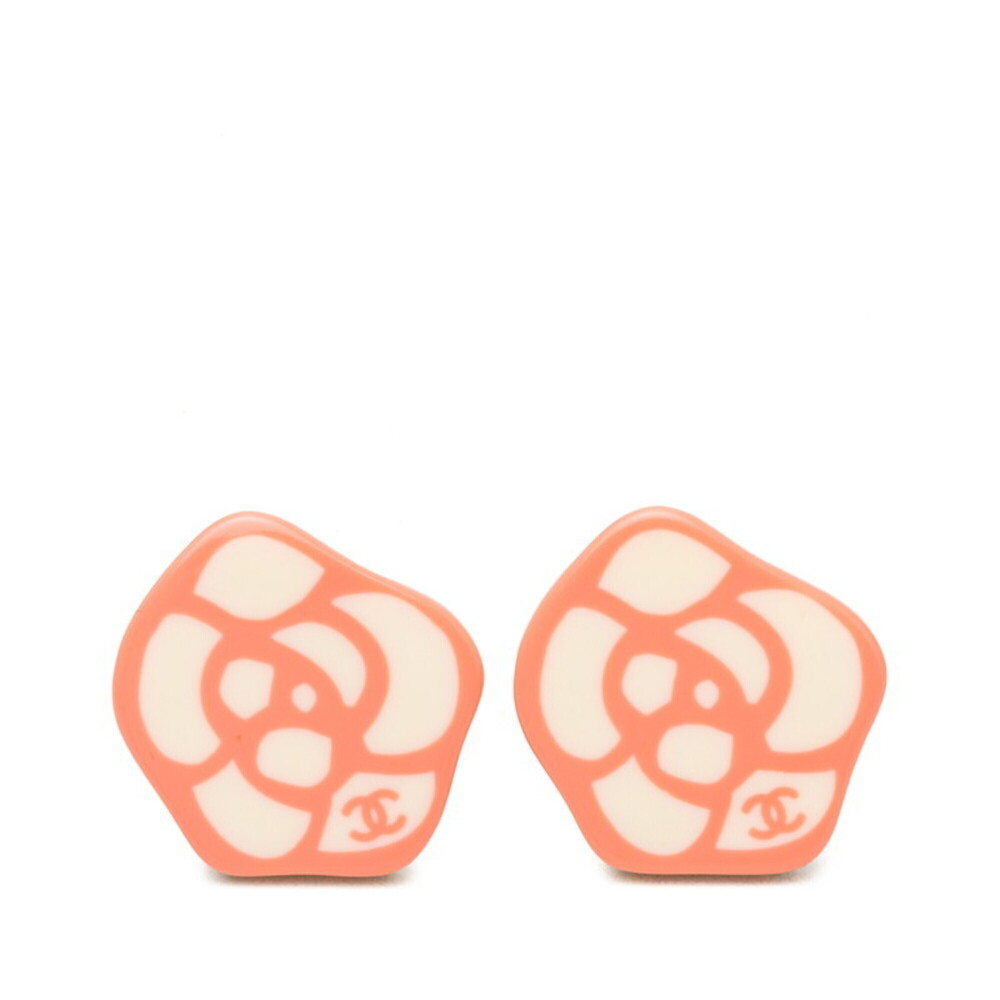 CHANEL Pink Logo Earrings